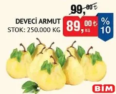 DEVECİ ARMUT KG fiyat ve kampanya bilgisi
